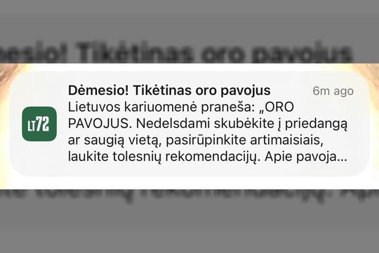 Paskelbus oro pavojų Utenoje, programėlės žinutę gavo ir kiti Lietuvos gyventojai – paaiškino, kodėl taip yra