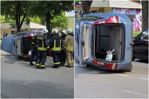 Druskininkuose vertėsi automobilis, vienas žmogus perduotas medikams