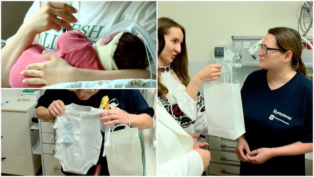 Kauno klinikose gydomiems naujagimiams įteiktos ukrainietiškos Vyšyvankos: kiekviena jų turi savo istoriją