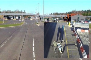 Medininkų punkte įsisiautėjusiam baltarusiui pasieniečiai buvo priversti užlaužti rankas ir dėti antrankius
