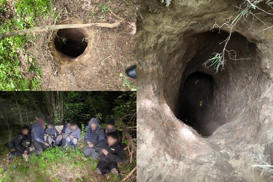 Po žeme iškastu urvu į Lietuvą atropojo 38 migrantai – pasieniečiai juos grąžino į Baltarusiją