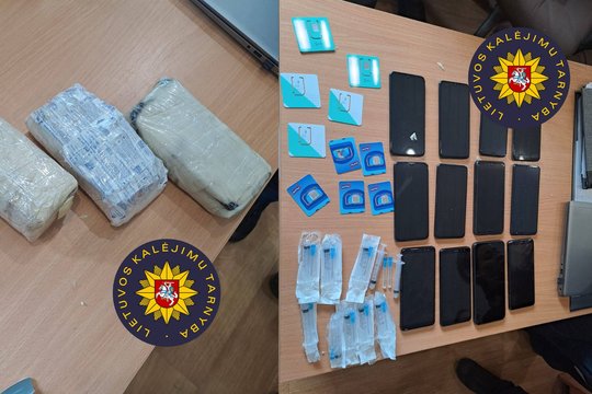 Alytaus kalėjime rastas paketas su telefonais, SIM kortelėmis ir švirkštais