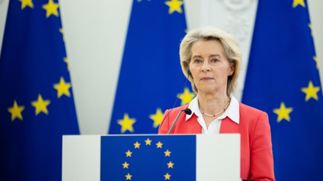 Lietuvoje viešinti U. von der Leyen: dronų incidentai yra tyčinė Rusijos strategija