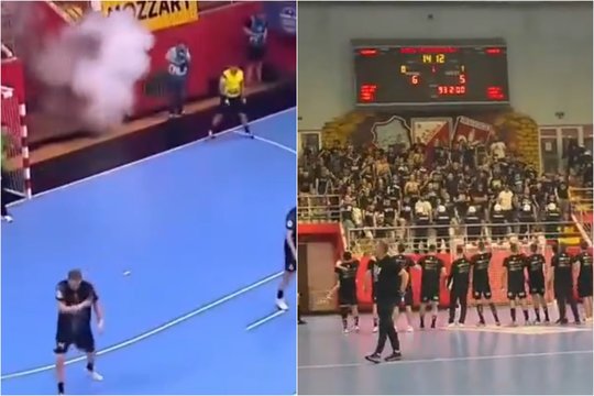 Dėl „Partizan“ sirgalių kaltės nutraukus rungtynes, pergalė įskaityta... „Partizan“