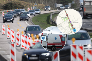 A1 magistralėje formuojasi spūstis – sutrikus vairuotojo sveikatai, jis trenkėsi į atitvarus