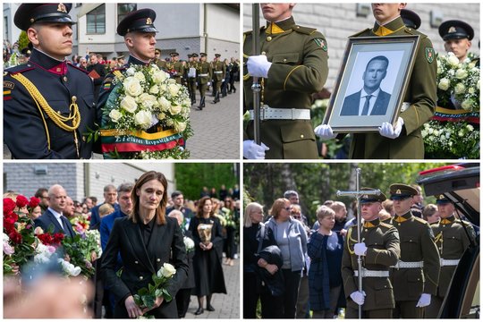 Gėlių jūra, žinomi politikai ir artimi bičiuliai: kadruose – jautrus atsisveikinimas su J. Šuklinu