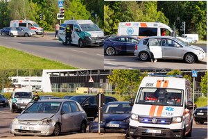 Judrioje Vilniaus vietoje – masinė avarija: į ją pateko ir greitosios pagalbos automobilis