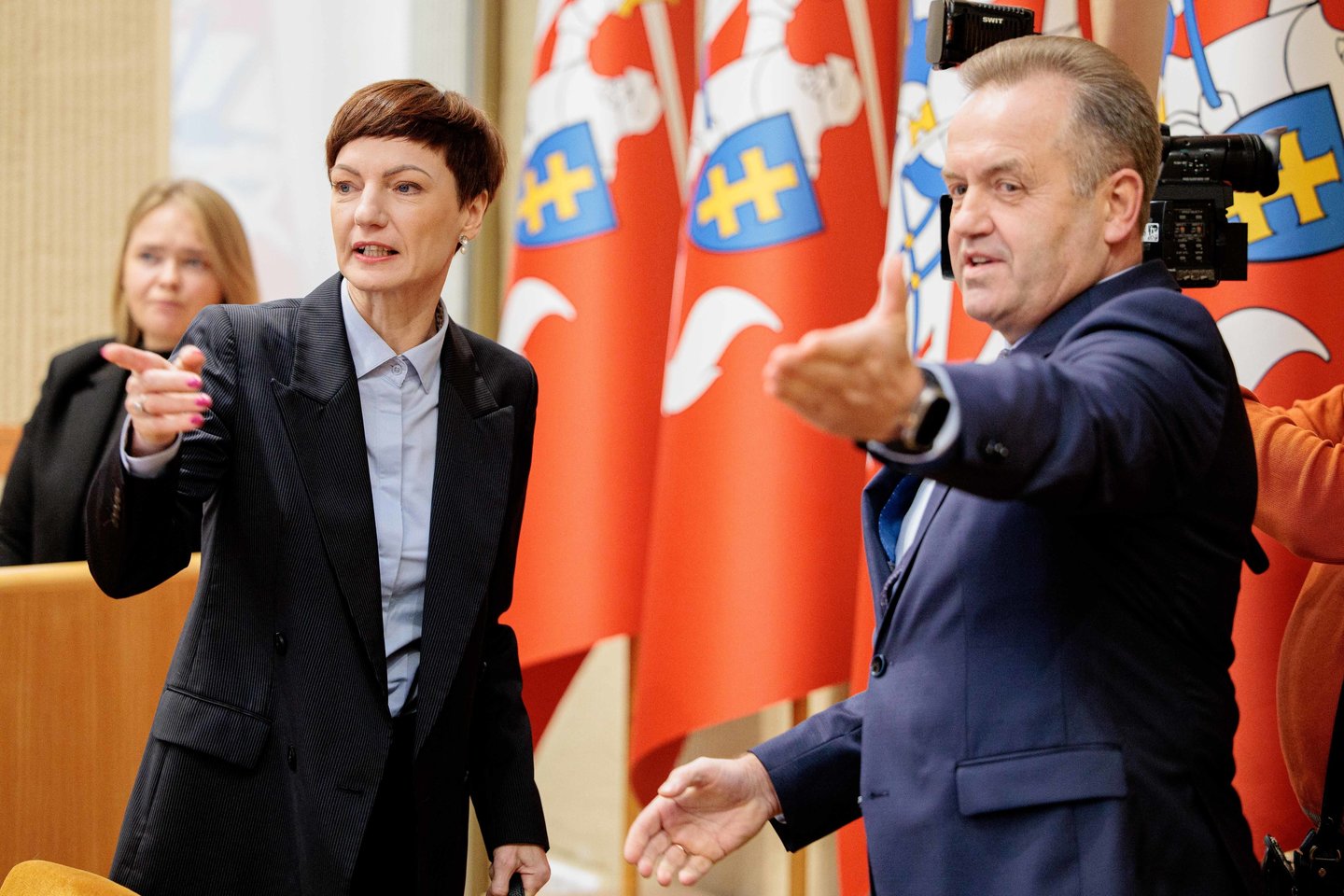 Monika Garbačiauskaitė-Budrienė, Artūras Skardžius.<br>J.Elinsko (ELTA) nuotr.
