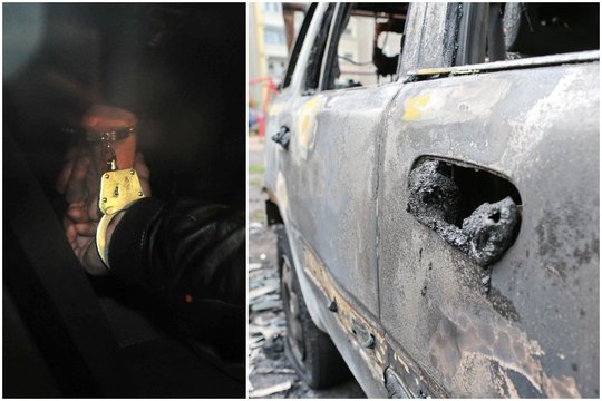 Klaipėdoje sudegintas „Citroen Berlingo“, policija sučiupo du jaunus įtariamuosius