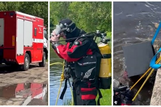 Vilniaus senamiestyje – stambi vagystė: iš Neries ištrauktas seifas