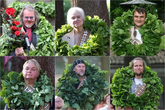 „Poezijos pavasario“ laureatų ąžuolo vainikai ir degė lauže, ir plaukė upe