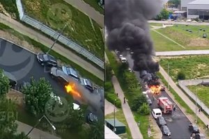 Didžiulis sprogimas Maskvos priemiestyje: automobiliui išlėkus į orą žuvo žmogus