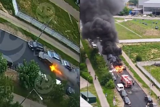 Didžiulis sprogimas Maskvos priemiestyje: automobiliui išlėkus į orą žuvo žmogus