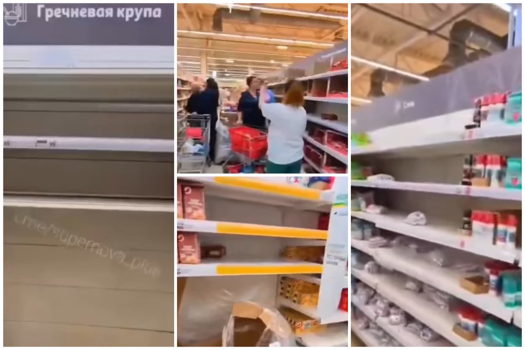 Chaosas Kryme: gyventojai šluoja parduotuvių lentynas – trūksta maisto