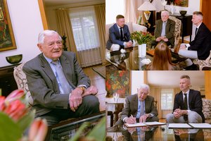 Artėjant šimtmečiui – jautrus susitikimas V. Adamkaus rezidencijoje