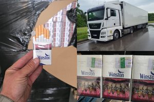 Karmėlavoje muitininkai sulaikė vilkiką, vežusį 2 mln. eurų vertės falsifikuotų cigarečių krovinį