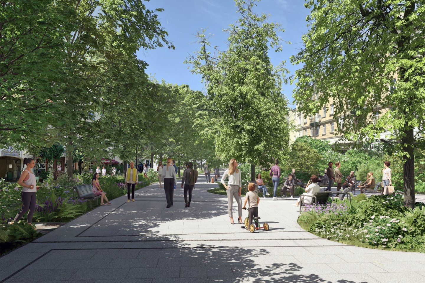 Vokiečių g, rekonstrukcijos projektas parengtas 2019–2022 m.<br>„Imm Architektai“ vizual.