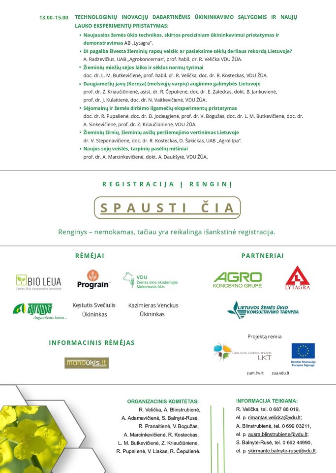 Birželio 17 d. VDU ŽŪA mokslinė-praktinė konferencija „Žemdirbio vasara 2026“.