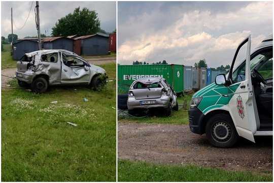 Vilniaus r. nesuvaldytas vertėsi „Toyota Yaris“ – vairuotojas išvežtas į ligoninę