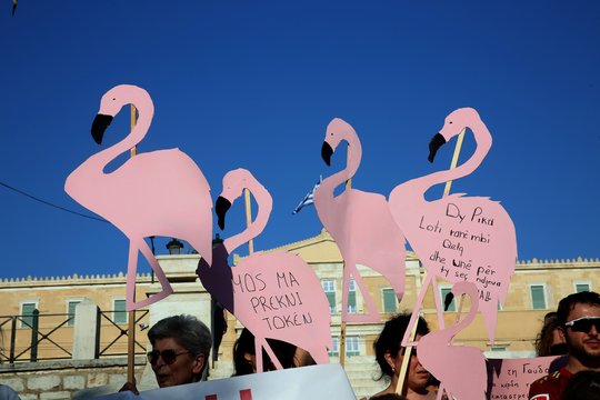 Europoje įsižiebė „flamingų revoliucija“: D. Trumpo žento kurortas tapo paskutiniu lašu