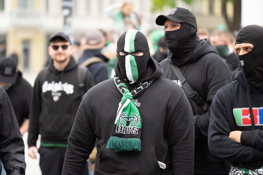 Prieš LKL finalą – „Žalgirio“ sirgalių eisena Kauno gatvėmis