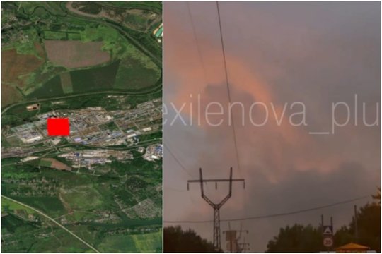 Karas Ukrainoje. Liepsnose paskendo dar viena gamykla Rusijoje: po sprogimų – didelis ugnies pliūpsnis