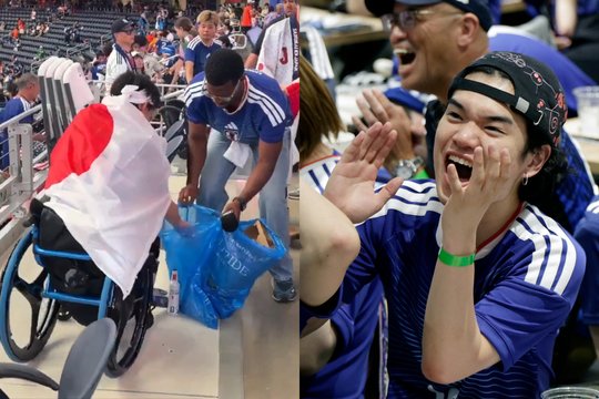 Pavyzdys visiems: japonai po mačo patys susirinko šiukšles ir sutvarkė sektorių