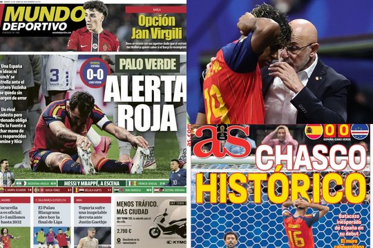 Po sensacingo čempionato starto Ispanijos spauda sumalė futbolo rinktinę į miltus