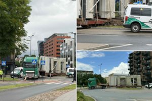 Vilniuje – kurioziška situacija: įstrigęs sunkvežimis paralyžiavo eismą