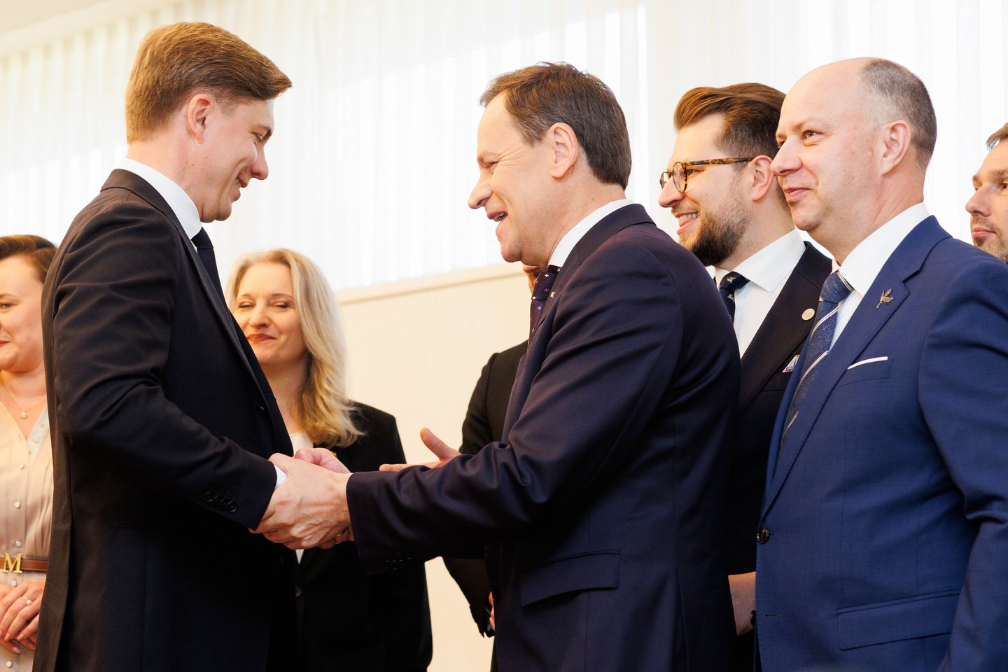 LSDP, Demokratų sąjunga „Vardan Lietuvos ir Lietuvos valstiečių, žaliųjų ir Krikščioniškų šeimų sąjungos frakcijos pasirašė koalicinę sutartį. <br>T. Bauro nuotr.