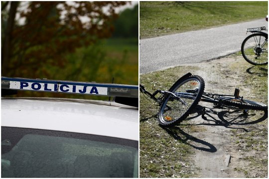 Policijos automobilis Kaišiadorių r. nutrenkė tvarkingai važiavusį dviratininką