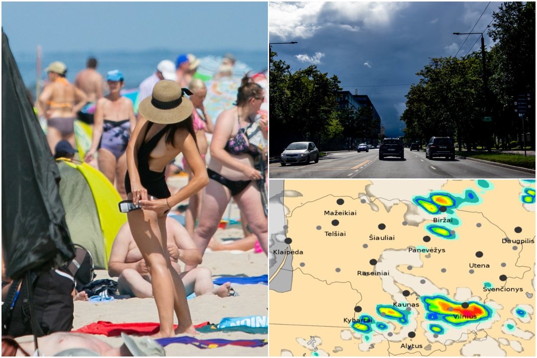 Po karšto šeštadienio – įspėjimas: laukia smarkūs lietūs su perkūnija ir kruša