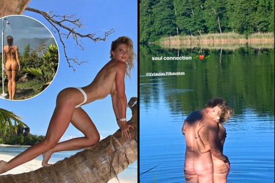 Jolanta Leonavičiūtė kartu su vyru vandenyje užfiksuoti nuogut nuogutėliai