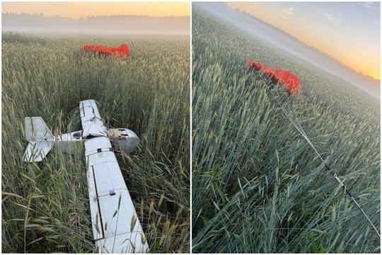 Dieveniškių kilpoje pasieniečiai nutupdė kontrabandininkų lėktuvėlį 