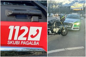 Šakių r. paslydę vertėsi du motociklininkai iš Vokietijos – abu atsidūrė ligoninėje