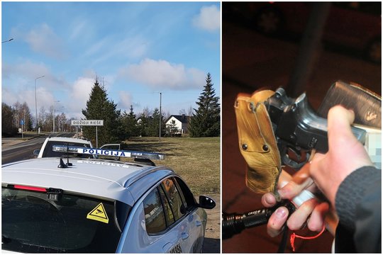 Greta Vilniaus esančiame miestelyje policija nuginklavo pusamžį vyrą