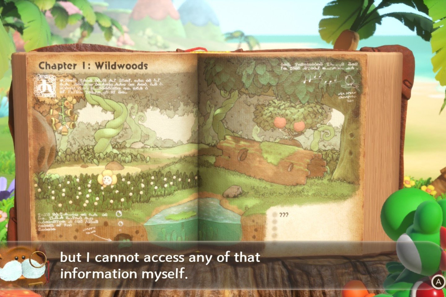 Žaidimo „Yoshi and the Mysterious Book“ akimirka.