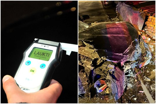 Lazdijų r. girta moteris nesuvaldė savo automobilio BMW ir trenkėsi į kitą mašiną
