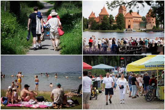 Nugultos pakrantės, vandens pramogos ir būriai žmonių: Trakuose – gausybė poilsiautojų