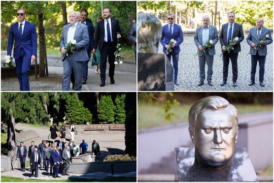 Antakalnio kapinėse – būrys socialdemokratų: kadruose – A. Brazausko mirties metinių minėjimas