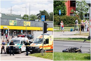 Kraupi avarija Vilniuje: per susidūrimą su sunkvežimiu žuvo motociklininkas – sustojo eismas