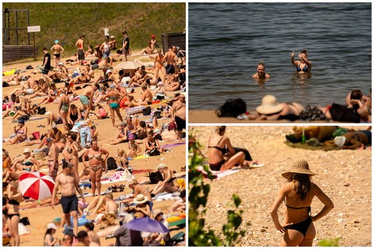 Nuo kaitros gelbėtis – prie ežerų: užfiksavo, kaip su milžinišku karščiu kovoja tautiečiai