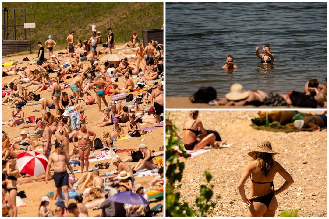 Nuo kaitros gelbėtis – prie ežerų: užfiksavo, kaip su milžinišku karščiu kovoja tautiečiai