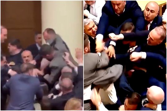 Sakartvelo parlamente – muštynės: itin nepatiko vienas komentaras