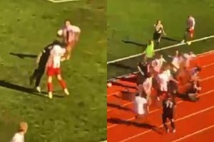 Skandalinga smurto scena Lietuvos futbole: smūgis 17-mečiui į galvą ir kilusios muštynės