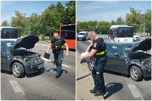 Vilniuje susidūrė „Mini Cooper“ ir autobusas – nukentėjo žmogus, sulėkė visos tarnybos