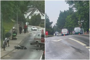 Rimta avarija Telšiuose: neatidus mikroautobuso vairuotojas nutrenkė motociklu važiavusį nepilnametį