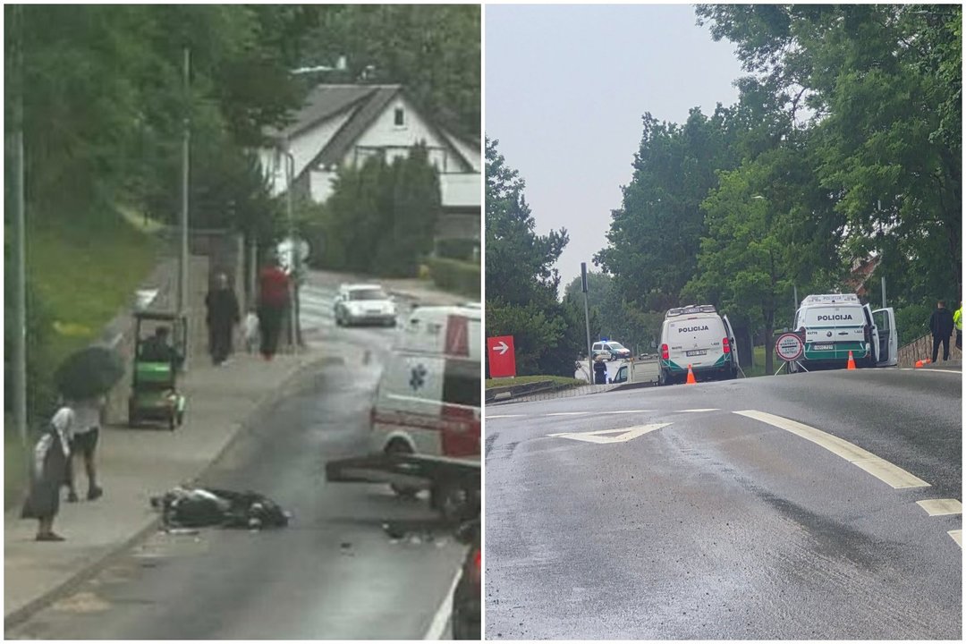 Rimta avarija Telšiuose: neatidus mikroautobuso vairuotojas nutrenkė motociklu važiavusį nepilnametį