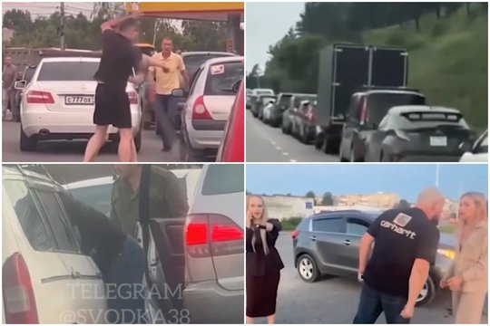 Rusijoje – neįtikėtinas chaosas: eilėse prie degalinių – net ir muštynės