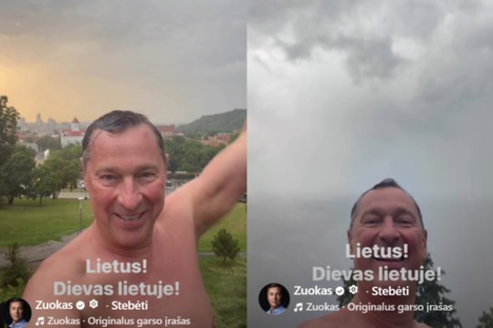 Artūras Zuokas apstulbino: išsirengęs ir šlaput šlaputėlis ragino džiaugtis lietumi